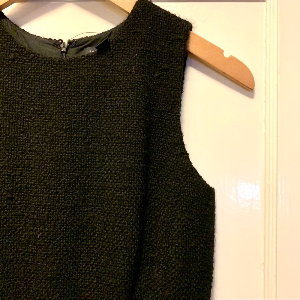 Banana republic sheer detail wool black dress 0